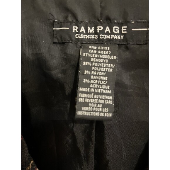 Vintage Y2K Rampage Plaid Blazer Jacket Bolero Crop Dark Academia Preppy L 90s - Picture 5 of 12